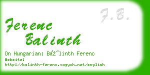 ferenc balinth business card
